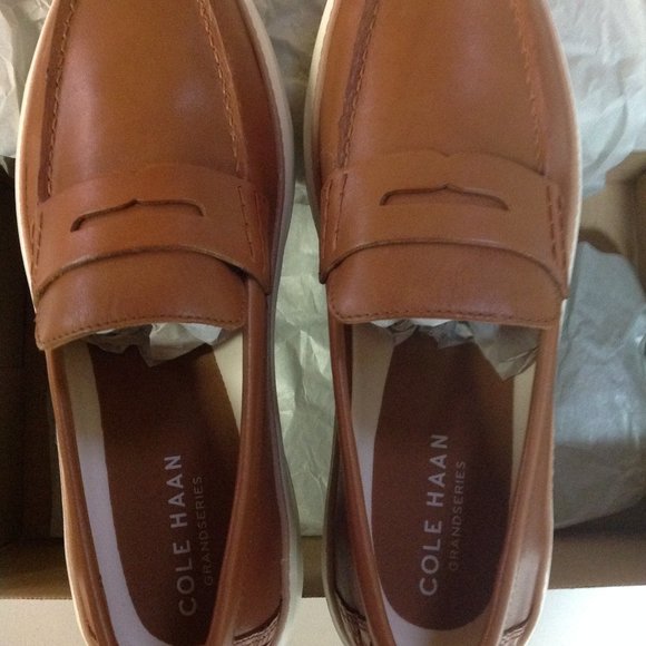 Cole Haan Men\'s GrandPro TopSpin Tan Leather Penny Loafers 11M - New in Box main image 5